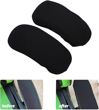1Pair Armrest Chair Covers, Stretch Computer Chair Slipcover Soft Desk Chairs Arm Cover Furniture Protector for Office, Desk, Gaming Chairs(Black-No Sponge Lining)
