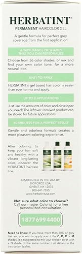 Miniatura 2 de Herbatint Gel permanente para teñir el cabello a base de hierbas con aloe vera, rubio ceniza 7C, 4.56 onzas (paquete de 2)