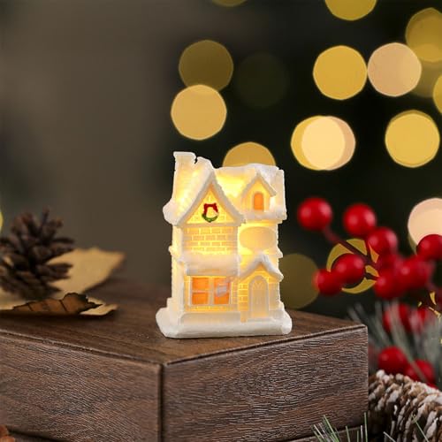 ASHLUYAK Maisons De Noël en Résine À LED Village en Résine avec Lueur LED Chaude pour Affichage Table Et Maisons Lumineuses Vacances – vue 7