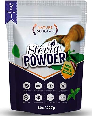 Buy 2 Pay for 1 - Sugar Substitute Stevia Powder 8 oz (1520 servings) - Pure Natural Sweetener - Pure Stevia Extract - Zero Calorie No Chemical