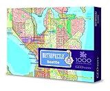 GeoToys — Metropuzzle Seattle — 1000 Piece Puzzles for Adults — Detailed City Map Geography Jigsaw P