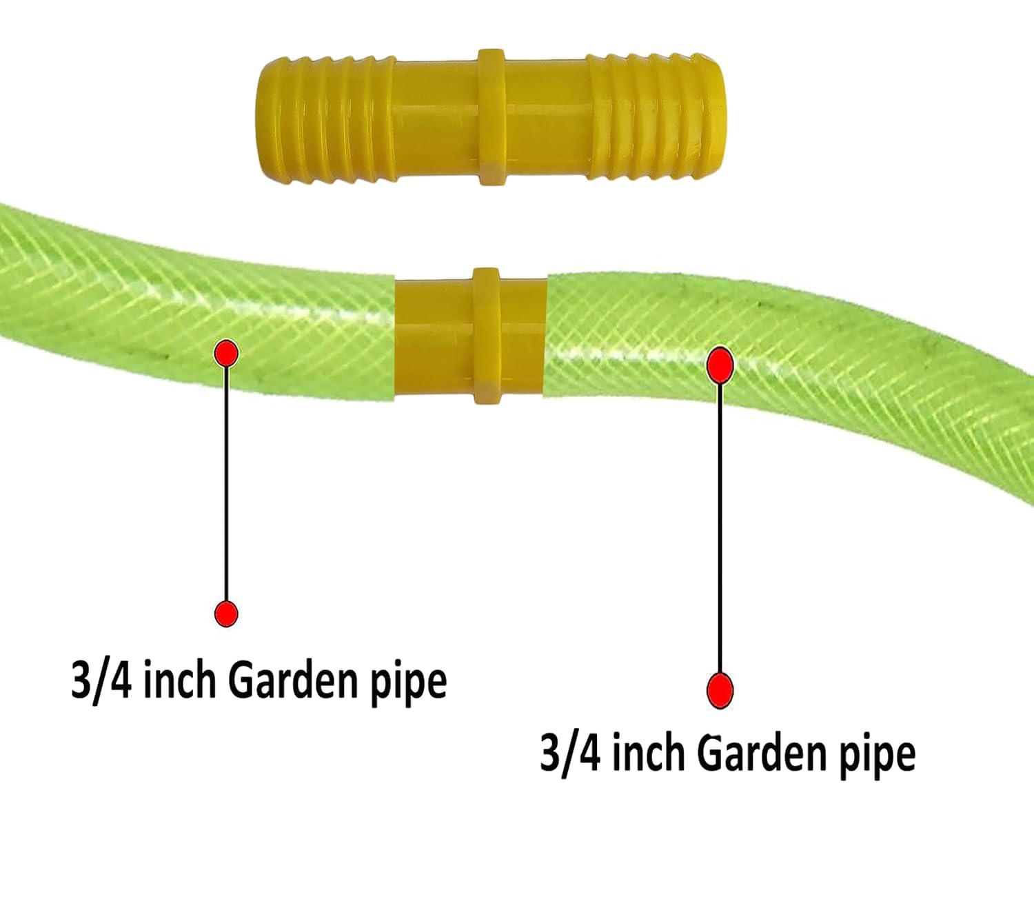 ESEKSAFAR Garden pipe jointer with Adjustable Hose clamp set for House and garden pipe (10pc 3/4"inch Garden Pipe jointer with 4 Clamp)