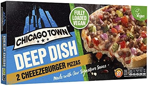 Chicago Town Deep Dish Vegan Cheeseburger Pizzas, 2 x 166g (Frozen)