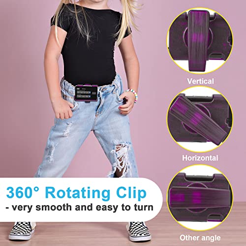 (Upgrade) iGuerburn tSlim X2 Pump Case with 360°Rotating Clip, Tandem tSlim Pump Holder Spool Up Excess Tubing, t Slim G4 Pump Accessories t:Holster Smooth Edges Won't Peel Off Screen Cover(Purple)