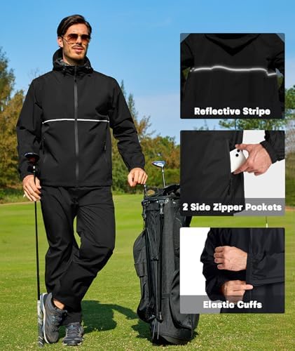 SWISSWELL Rain Suit Waterproof Jacket and Pants 2 Pieces Men Women Rain Gear Breathable Lightweight Packable