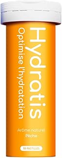 HYDRATIS - Pastilles Hydratation Electrolytes - Pêche - Améliore l'Hydratation et Favorise l'Énergie - Formule Isotonique - Sport, Récupération, Bien-être - 1 mini tube (10 Pastilles)