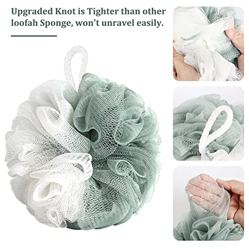 Image of Fu Store Loofah Sponge Shower Loofahs 4 Colors Bath Sponges Body Scrubbers | Mesh Balls Luffa for Rich Lather Exfoliating Wash Back Scrubber Bathroom Men Women 4 Pack Cleaning Bathing Accessories