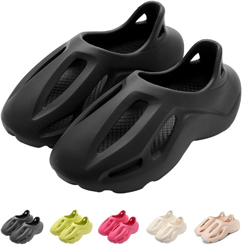 foliorime Foam Runner Sneakers Cloud Slides Pillow Sandals for Kids Running Shoes Boys Walking Shoes Girls Fashion Slippers Outdoor Indoor Summer Beach Sandals Big Kids Little Kids