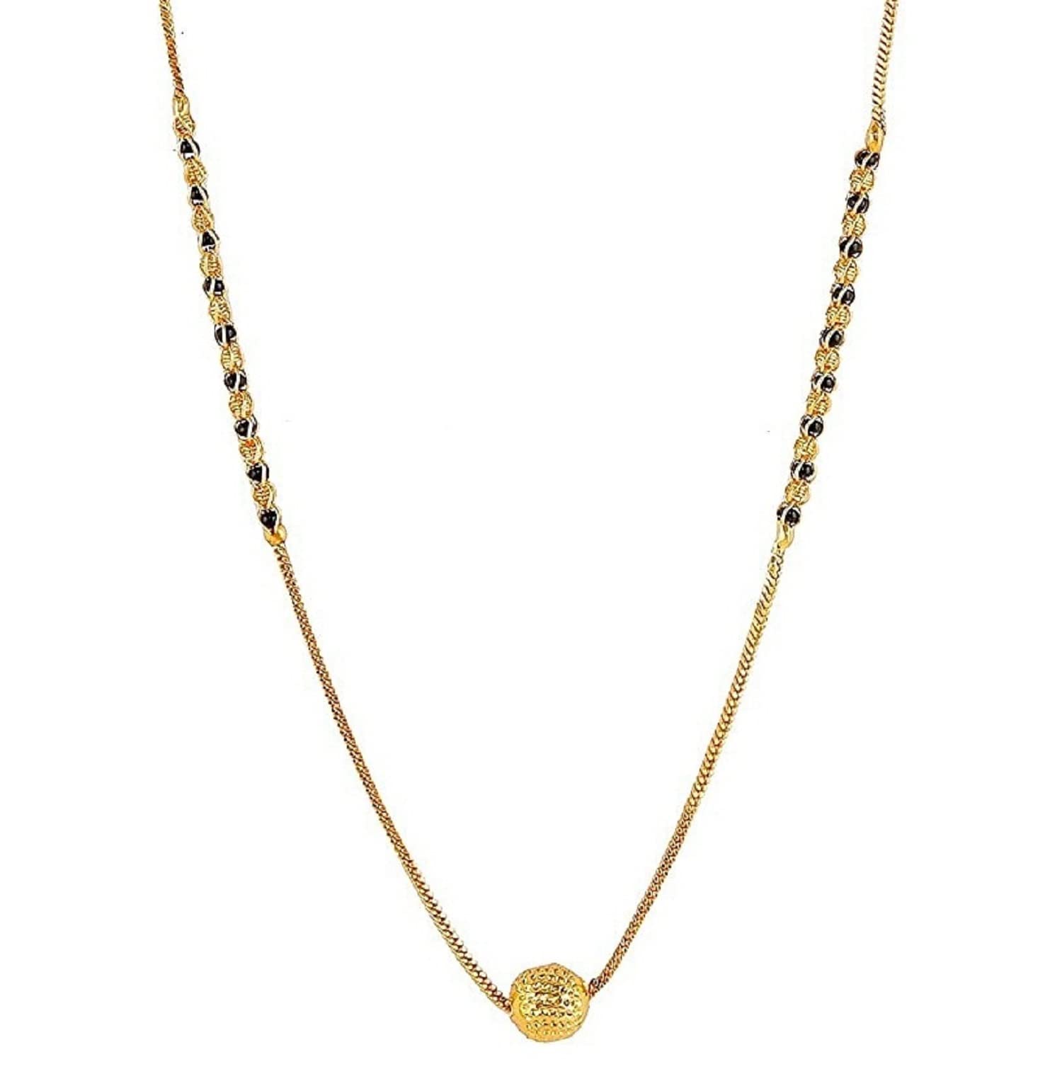 SONI DESIGNS One Gram Gold Plated jewelry Mangalsutra tanmaniya pendant Yellow Necklace with Black Bead Chain for Women(113) (B0CHMV5RKN) Amazon Price History, Amazon Price Tracker