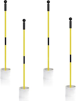 Crestgolf 4PCS Golf Flagstick and 4PCS Golf Hole Cup - Portable Design, Practice Putting Green Flag Stick for Yard-Accessories for Backyard Practice Putting Green, ABS Plastic Golf Putting Cup for Out