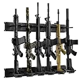 Nonkky Gun Rack, 6 Slots Adjustable Gun Wall Mount, Heavy Duty Steel Gun Racks Holds up to 150 Lbs,