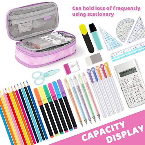 Choco Mocha Rose Pink Marble Pencil Case For Girl Expandable Pencil Pouch For Teen Girls #TOP5