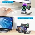 Wireless Charger,Foldable 3 in 1 Charging Station Compatible with iPhone 17/17 Pro/17 Pro Max/17 Air/16/15/14,Apple Watch 11/Ultra 3/10/9/8,Air Pods Pro 4/3/2 Night Light Travel Charger Stand