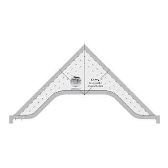 Creative Grids Machine Quilting Tool Chevy CGRQTA7 Made in USA, Non-Slip Grip Acrylic Quilting & Sewing Template Ruler for Free-Motion Quilt Patchwork Design on Domestic Sewing & Longarm Machines
