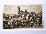  AK Eppstein im Taunus, Ruine mit Umgebung vom Hainbach aus gesehen, Künstlerkarte, Ungelaufen.
