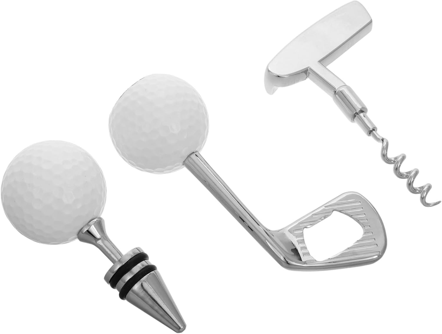Zerodeko 1set Golf Theme Bottle Opener Manual Corkscrew and Beer Opener Wine Stopper for Home Parties and Celebrations Stylish Barware Accessory Great for Golf