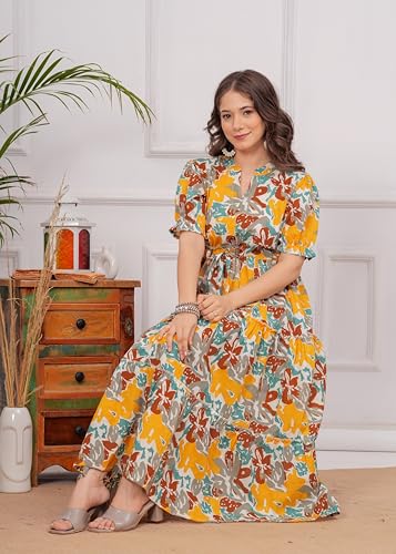 Image of Kuruti B Sheets Women's Cotton Floral Printed Regular Fit Anarkali Kurta for Women