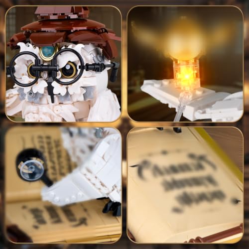 Image of Vziimo Ideas Magic World Owl Building Set, MOC Creative Bird Animal Building Set with Light, Collectible Bird Model Toys Gifts for Teens Adults 14+ (1162 PCS)