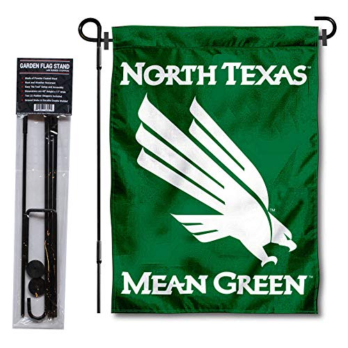 North Texas Mean Green Garden Flag with Stand Holder