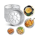 Gehanico 50 Grillschalen Stanniol Schalen Einweg Stanniol Schalen Stanniolbehälter Stanniolschalen Stanniol ungiftig Perfekt zum Backen von Kleinen Kuchen & Torten 6 7 8 inches (7 Inch (50pcs))