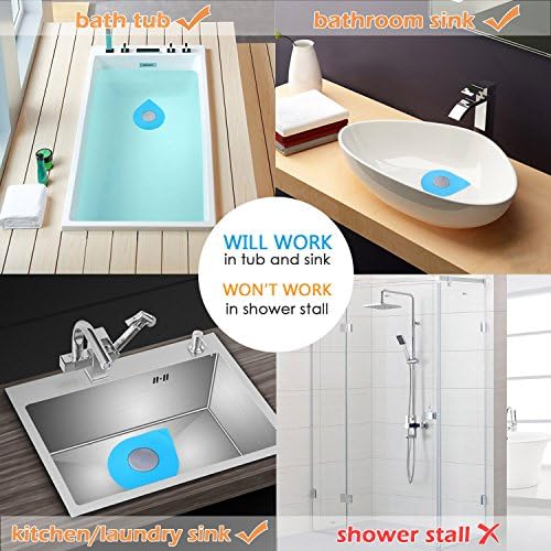 WIMAHA Bathtub Drain Stopper Silicone Recyclable Rubber Bath Tub Drain Plug Cover for 1-1/2-4in Bathroom,Laundry,Kitchen Universal Use,Water-drop Design(blue)