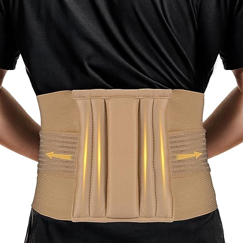 Image of Orthowala LS Support Belt (MEDIUM) Back Support Pain Reliever Enhance Back Posture - Size 31-35 Inches- Beige color for Men /Women