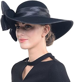 FORBUSITE Women Wool Felt Hats Black 
