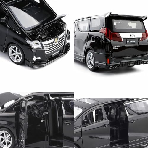 Image of Exclusive Alloy Metal Car 1:24 Toyota Alphard Diecast Pullback Toy Car with Openable Doors&Light,Music Boys Gifts Toys for Kids Black Color As Per Available