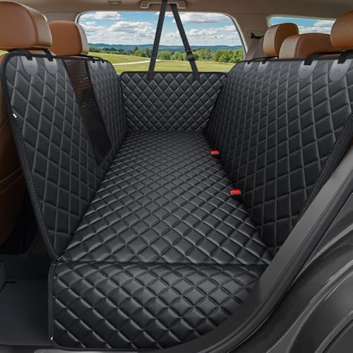 URPOWER 4 in 1 Dog Car Seat Cover for Back Seat, Waterproof Dog Hammock with Mesh Window and Side Flap Pet Car Seat Protector Dogs Backseat Cover for Cars, SUVs & Mid-Size Trucks