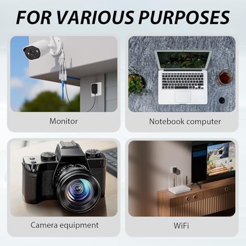 Universal Power Supply Cable Adapter AC 100-240V to DC 12V 3A with 8 Replacement Tip 5.5x2.1mm Multi Plug Head Compatible with LED Strip Lights Camera Router Laptop Monitor TV Box Printer - Image 5