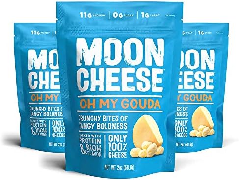 Moon Cheese Oh My Gouda Cheese Bites, 2 Ounce, 3-Pack, Crunchy, Packed With Protein & Calcium, Keto, Gluten Free