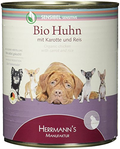 Herrmann Dose Sensibel Bio-Huhn Karotten,Reis und Fenchel, 6er Pack (6 x 800 g)