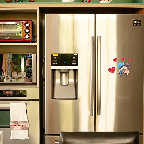 Osaladi 5Pcs Valentine Day Refrigerator Magnets Mini Couple Figurines Heart Fridge Stickers Kitchen Whiteboard Decor For Proposal Anniversary Party Favors #TOP3