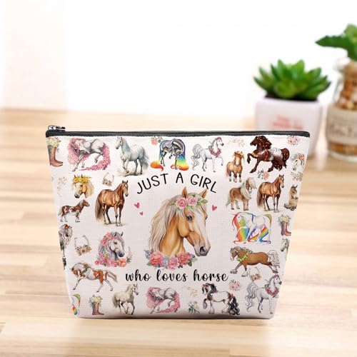 CEASQVAA Horses Gifts for Women Horse Makeup Bag Horses Lover Cowgirl Equestrian Travel Bag Cosmetic Pouch Horses Cosmetic Bag Horseshoe Horse Stuff - Thumbnail 6