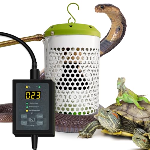 SYSAI Smart Reptile Heater with Auto Temperature Control, Installation Kit and Anti-Biting Line, Design for Chameleon, Snakes, Lizards, Chicks, Amphibian, Turtle and Flower