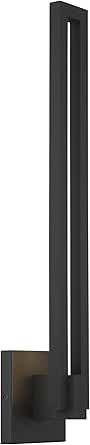 GEORGE KOVACS P1713-066-L Music LED Wall Sconce, 1-Light, 24 Total Watts, 24-in H x 5-in W, Sand Coal Black