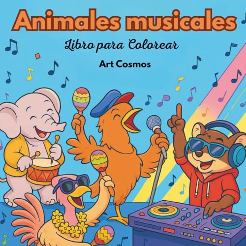 Animales musicales: Libro para Colorear