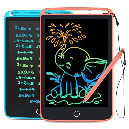 TECJOE 2 Pack LCD Writing Tablet with Fridge Magnets, Writing Board Doodle Board for Kids Drawing/Travel/Kitchen Memo, Christmas/Back to School/Birthday Gift Toys for Boys Girls, 8.5Inch (Blue+Pink)