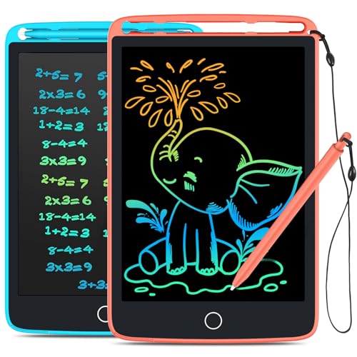 TECJOE 2 Pack LCD Writing Tablet with Fridge Magnets, Doodle Board for Kids Drawing Kitchen Memo, Christmas Stocking Stuffers Birthday Gifts Toys for...