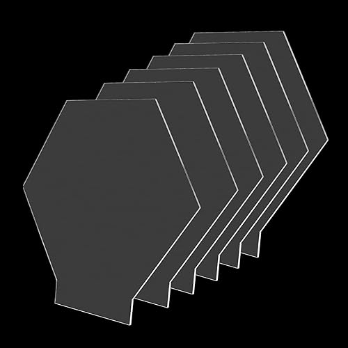 6 piezas de acrílico en blanco de 0.079 pulgadas para base de luz, lámina acrílica en forma de hexágono, panel acrílico con película protectora,