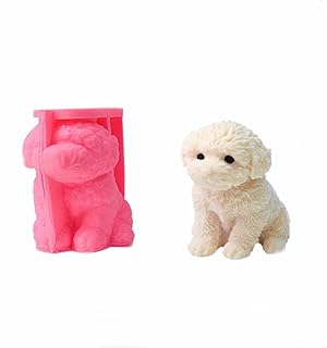 Dog Silicone Mold, 3D Cute Dog Resin Mold Epoxy Casting Molds for Candle Making Simulation Puppy Resin Mold for Home Decor Candle Mould Dog Molds for Art Crafts Festival Decor