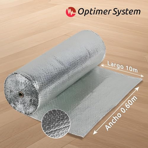 Miniatura 2 de Aislante Termico Reflexivo Multiusos Reduce El Frio Y El Calor Rollo Aislante Termico Para Ventana, Radiador, Pared, Suelo, Techo, Coche, Garaje,Camper 10x0.60m 6m Sin Cintas