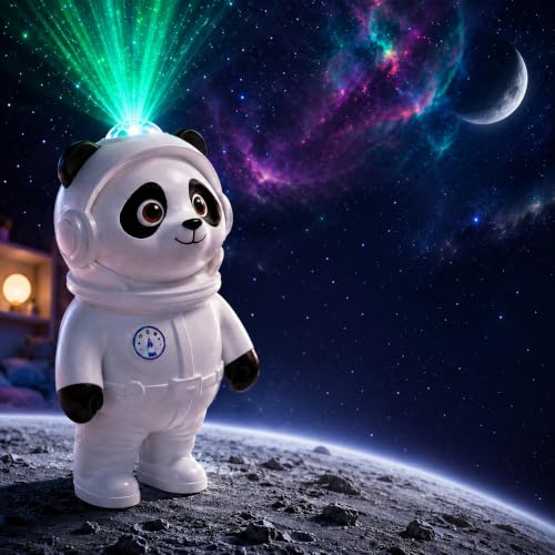 Image of One94Store Space Panda Star Projector Lamp with Bluetooth Speaker | Galaxy Night Light for Bedroom | Laser + LED Dual Light | USB Powered | Touch Control | Kids Night Lamp for Home Decor & Gifting
