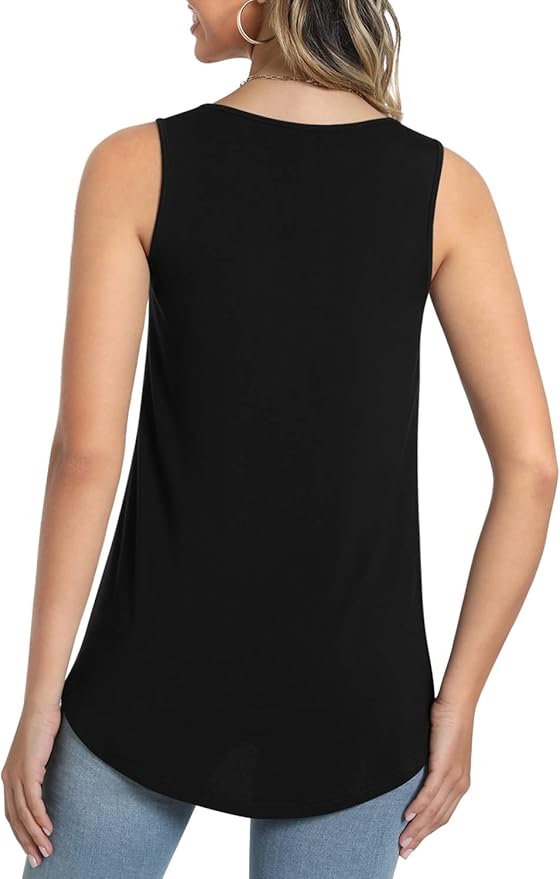 LONGYUAN Womens Summer Casual Sleeveless Camis Tank satin finish, light and slightly textured, skin-friendly and breathable