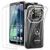 KUSINHOKA Cover per Blackview Rock 1 + [2 Pezzi] Pellicola Vetro Temperato, Morbido Silicone [Antiurto] Custodia, Leggero [Anti-Graffio] TPU Trasparente Protettiva Custodia