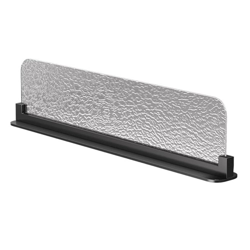GJZQDKX Tempered Glass Partitions for Dining Areas & Offices Black Low Fence Divider 100x25cm (39.3x9.8in) Stylish Translucent Countertop Aisle Separator