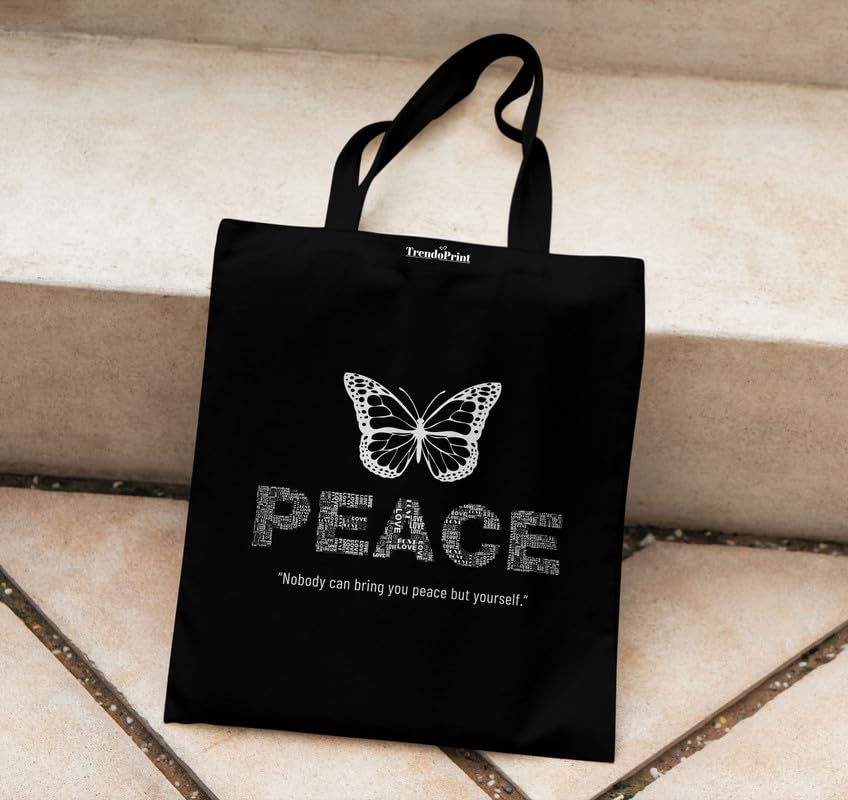 Image of TrendoPrint Reusable Shopping Bag Canvas Tote Bag for Grocery, College, Office & Shoulder Handbag Travel Bag for Men and Women (14x16 inches)