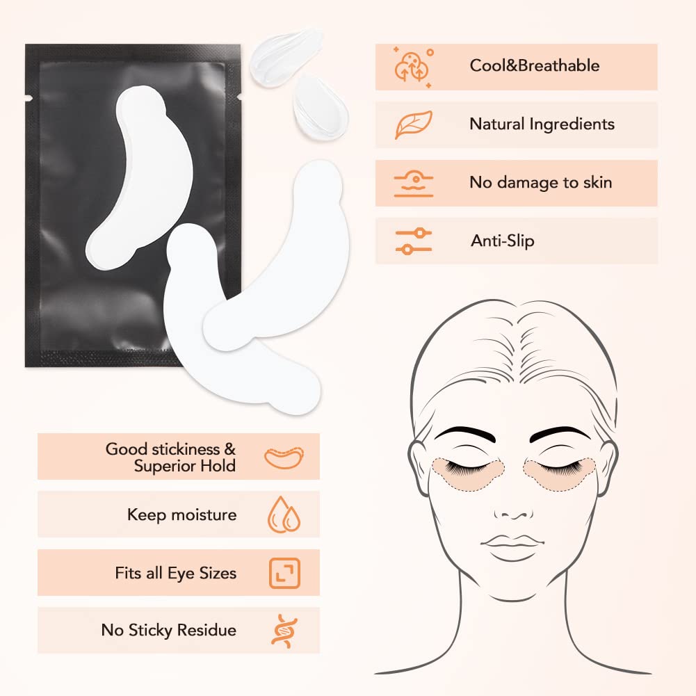Lunamoon 50 works Eye Pads for Eyelash Extension Eyelash Extension Pads Eyelash Pads Eye Gel Pads for Eyelash Extensions Gel Eye Pads for Extension - Image 2