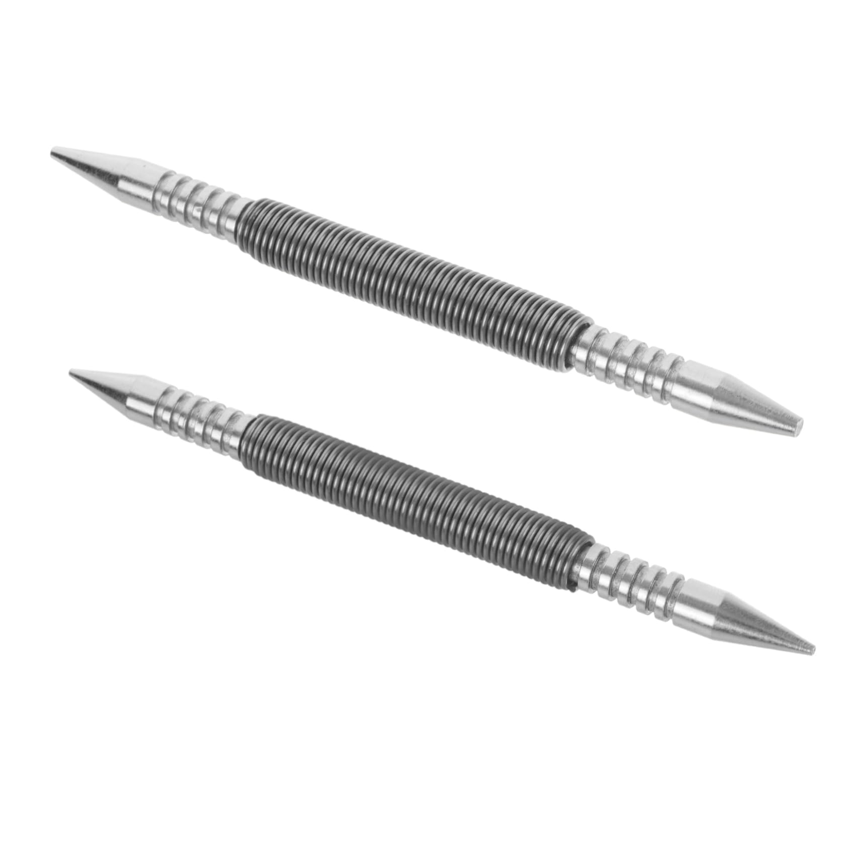 Operitacx 5 Series Juego De Punzones Para Clavos Con Resorte Cargado Carpintería Manicura Y Herramienta De Puñetazo Herramienta Perforadora Con Resorte Acero Carbono Plata 2 Piezas X 5