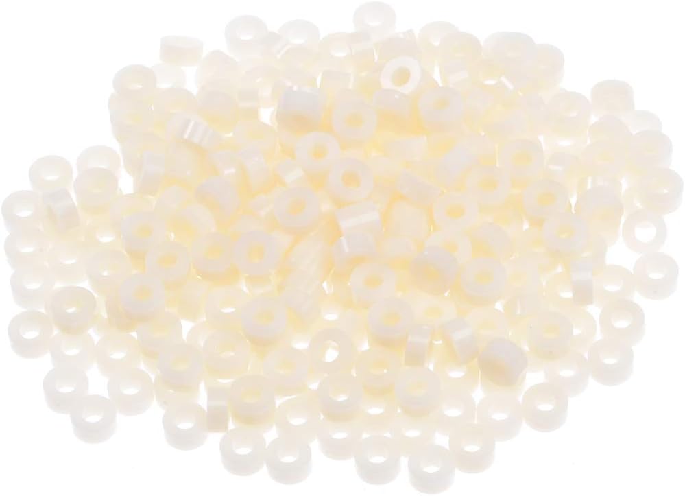 Sourcingmap Nylon Round Spacer Washer 3mm ID 7mm OD 3mm Length for M3 Screws Block White 300Pcs